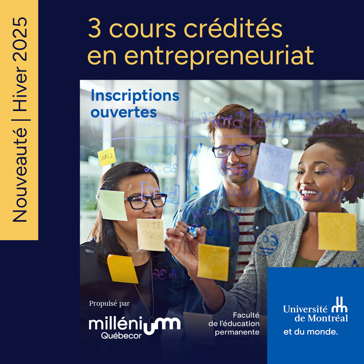 3 cours crédités en entrepreneuriat